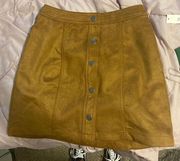 Polyester Beige Button Up Mini Skirt