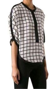 Isabel Marant Etoile White Check Silk Blouse Sz. 40 (US L/8)