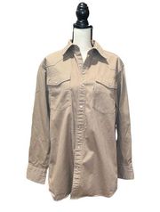 Carhartt Mens tan brown Button Down Shirt Jacket shacket Size Medium LIKE NEW