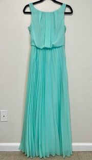 Mint Sleeveless Mint Pleated Dress