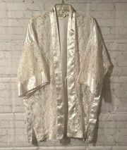 Victoria’s Secret Vintage Gold Label off white robe OSFA lace inserts