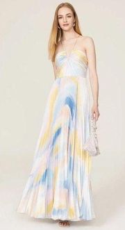 ML Monique Lhuillier Multicolored Swirl Satin Gown Size 6 US $645