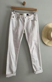 AG Adriano Goldschmied | The Stevie Slim Straight Jeans | White | Sz 27