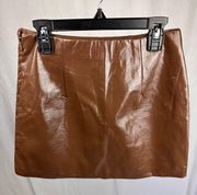 Abercrombie & Fitch  Brown Vegan Leather Mini Skirt - XS