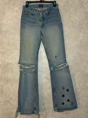 Beautifully Distressed Chiori Jeanswear Flares with Personality!