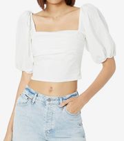 Abercrombie & Fitch Puff Sleeve Crop Top