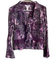 Allison Taylor Purple Paisley Blouse Size Small