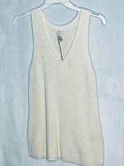 A New Day Cream V-Neck Sleeveless Sweater M