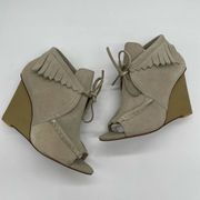 10 Crosby  Zared Suede Moccasin Wedge Bootie - 7.5