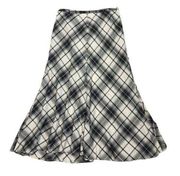 *New Lane Bryant Plaid A-Line Midi Skirt Womens Plus Size 14 Black Casual Career