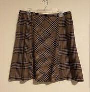 EUC Espirit Brown & Black Lined Knee Length skirt size 12