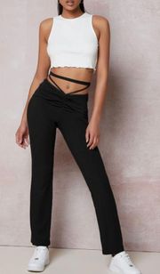 tie back drawstring ruched pants