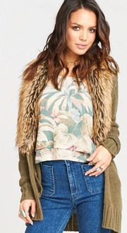 Show me your mumu  Faux Fur Cardigan