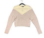 Express Colorblock Cropped Sweater Cream And Lilac Women’s Size Small NWT