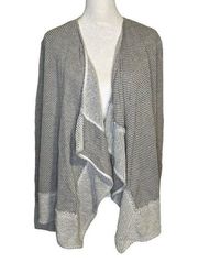 Calypso St. Barth gray & white knit open front cardigan size S