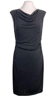 David Meister Draped Cowl Neck Stretch Jersey Body-Con Shift Dress LBD