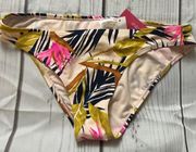 Xhilaration Pink Tropical Palm Cheeky Bikini Bottom Women's Large NWT