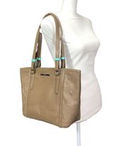 Alligator Leather Tan / Green Tote