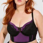 Torrid Curve XO Plunge Push Up Bra Long Line Grape Royale