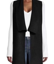 Saks 5th avenue 💯 cashmere black draped vest xs