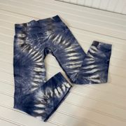 Tory Burch Tory Sport Blue High-Rise Seamless Tie Dye 7/8 Leggings Size M