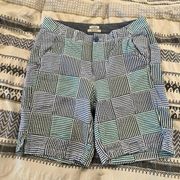 L.L. Bean | Womens Size‎ 6 Patchwork Style Plaid Gingham Bermuda Length Shorts