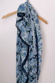 Melrose & Market blue floral sheer blanket square scarf