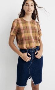 Denim Pegged Pencil Skirt