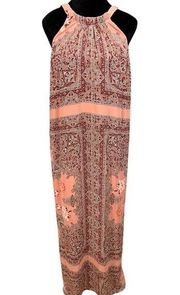 New York & Company Pink Hippie Eclectic Cottagecore Mandala Floral Maxi Dress