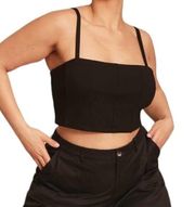 New 11 Honore Shayla Cropped Tank Top Black Size 14 / Size 16