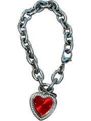 Vintage Guess Swarovski Crystal Accented Heart Charm Bracelet Watch