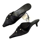 NEW Zara Women’s Satin Mules size 37 Black