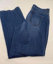 Gloria Vanderbilt Women's High Rise Denim Jeans Straight Leg Dark Wash Size 16