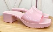 Mad Love Block Heel Jelly Slides Sandals Pink 8