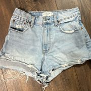 Abercrombie & Fitch Abercrombie Curve Love cut off high rise shorts