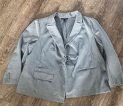 Lane Bryant Blazer Women Size 26 Gray 3/4 Sleeve Workwear Business Casual Career