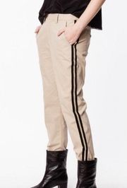 Zadig & Voltaire Pomelo Cotton Tan Dune Cotton Straight Leg Pants Size 34