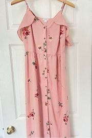 target xhilaration pink floral maxi dress (S)