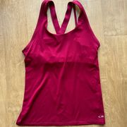 Champion Duodry Crossback Halter Tank Top, Berry/Magenta, Size Medium