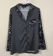 Sam Edelman Black White Multi-size Polka Dot Sleep Shirt