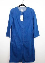 NWT zara collarless denim duster jacket