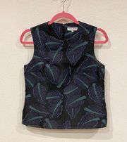 Opening Ceremony Leaf Print Jacquard Top Size XS VGUC