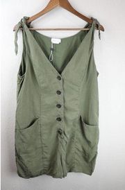 Lovers and Friends Green Romper Women XL Sleeveless Fall Shorts Casual Comfort