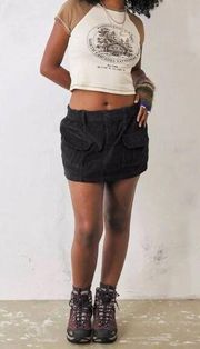Urban Outfitters BDG Y2K Corduroy Cargo Mini Skirt Black Small