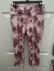 Eddie Bauer Cropped Tie Dye Purple and White Leggings