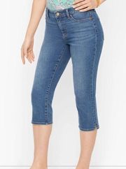 NWT Talbots womens size 8 Pedal Pusher jean cropped blue jeans crop stretch