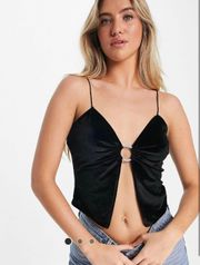 Black Open Front Cami