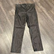 Rachel Zoe houndstooth gold black skinny pull on pants