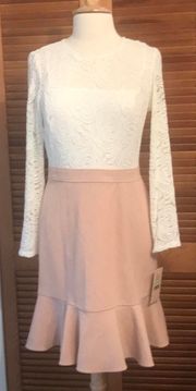 Pink And White Lace Dress