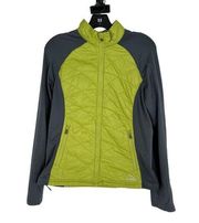 LL Bean Jacket Active Colorblock Lightweight Green Gray Jacket‎ Womens Medium